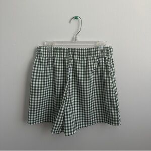 SHEIN EZwear Gingham Print Elastic Waist Shorts